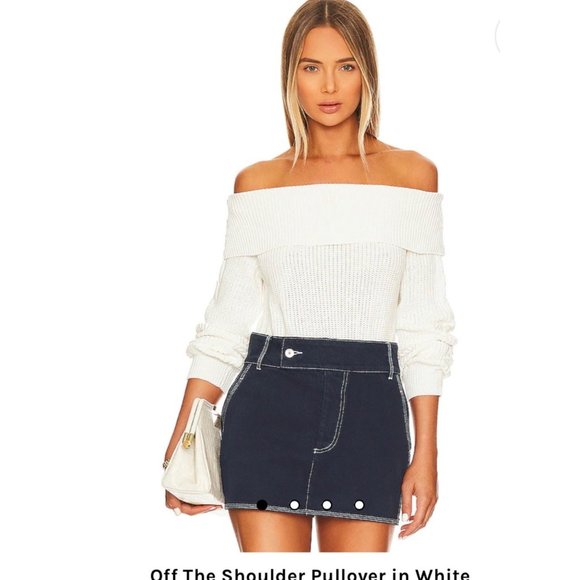 bobi Revolve NWT Off The Shoulder Pullover Ivory XS - Picture 12 of 13